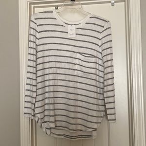 White and gray striped shirt- soft material